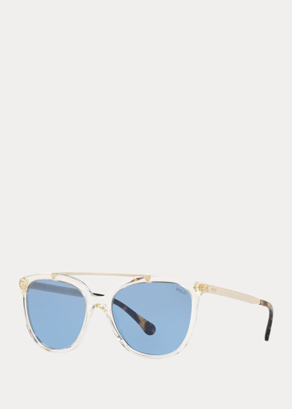 Oculos De Sol Polo Ralph Lauren Metal-Frame Square Mulher 01695-VQKJ